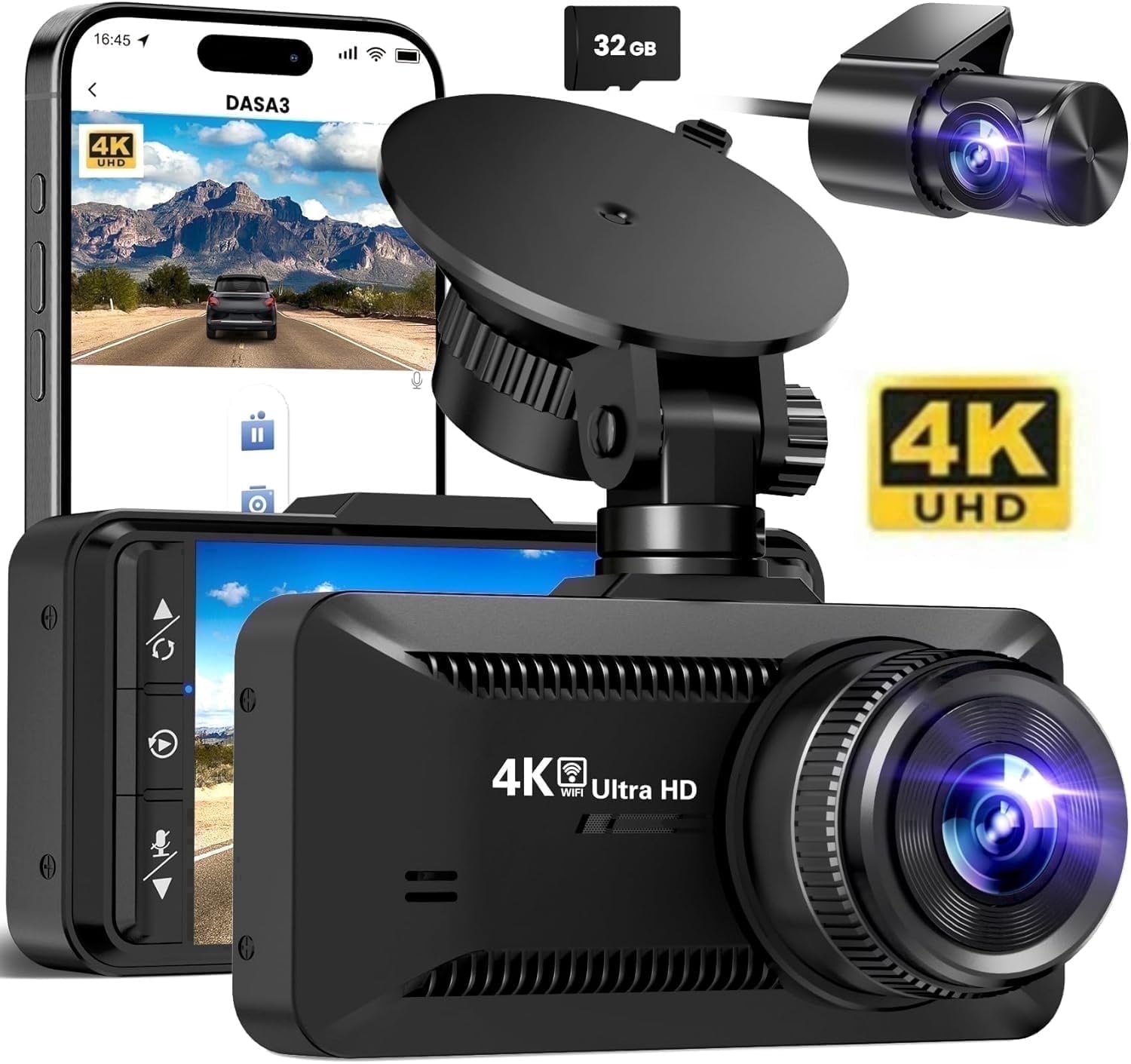 AZDOME GS63H Pro 4K Front Dash Cam, STARVIS Night Vision, ADAS