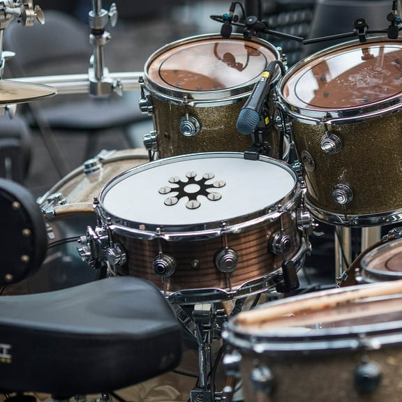 Soimiss Steel Black Hihat Bell Tambourine for Drum Set Decorative and Functional Accessory