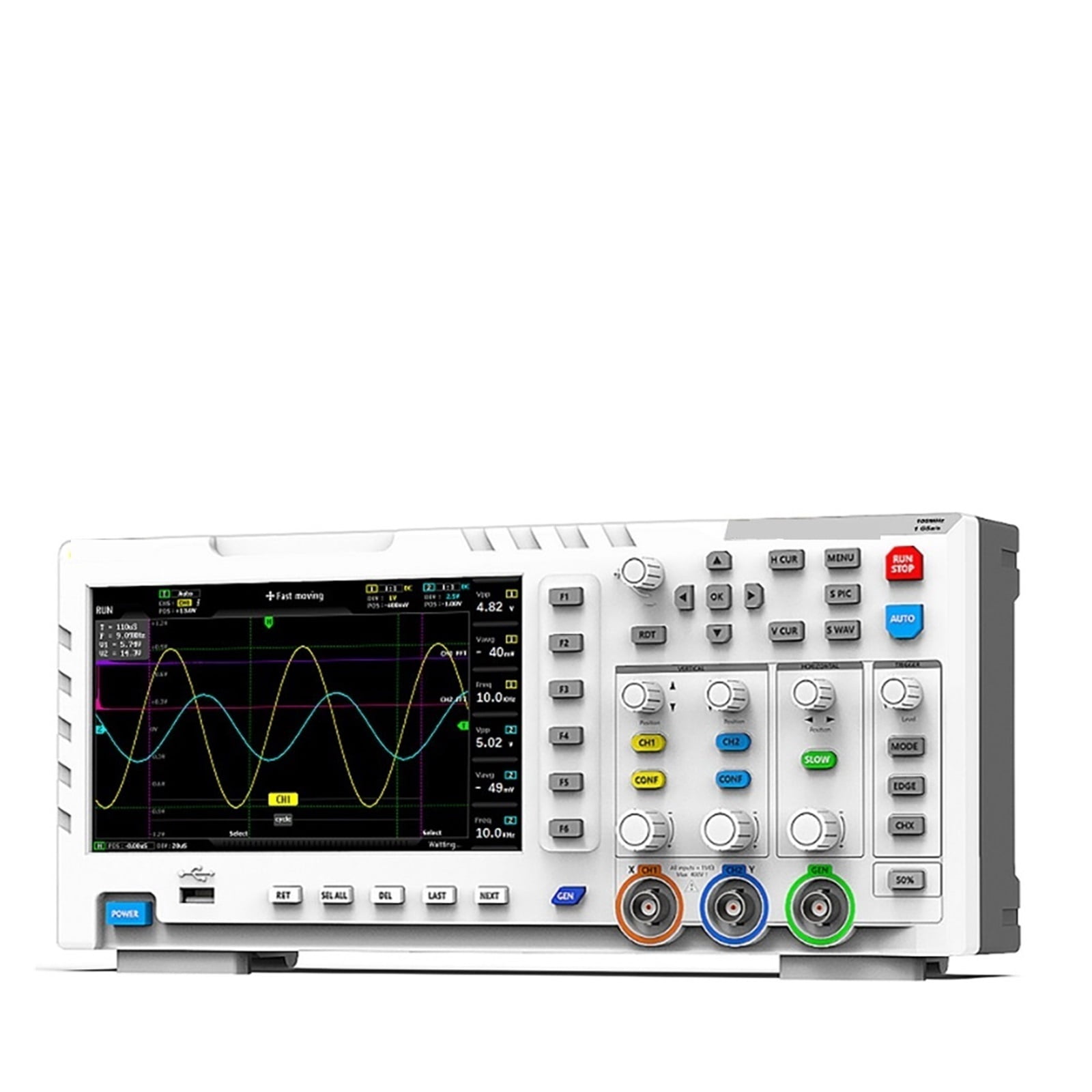 USB Digital Oscilloscope 1014D 2 In 1 Dual Channel Input Signal Generator 1GSa/s Sampling Rate 100MHz* 2 Ana-log Bandwidth ,Professional Designed