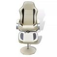 thumbnail image 2 of vidaXL TV Armchair with Footstool Cream Faux Leather, 2 of 6