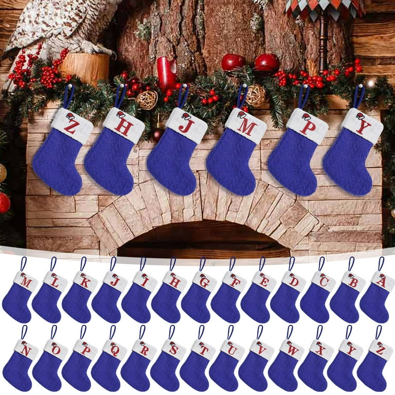 Christmas Stockings with Initials, 7'' Small Embroidered Monogram