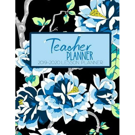 Teacher Planner 2019 - 2020 Lesson Planner : Japanese Sakura Tree Blue Black Japan Flower Floral - Weekly Lesson Plan - School Education Academic Planner - Teacher Record Book - Class Student Schedule - To Do List - Password Manager - Organizer