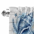 thumbnail image 3 of Window Valance for Kitchen,Summer Blue Sea Snails Rod Pocket Curtain Valances Short Curtains Drapes Panel,White Farm Wood Board Window Treatment Topper for Living Room Bathroom Bedroom Home Decor, 3 of 9