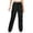 Black, variant on SEAOPEN Girls Parachute Pants Loose Lightweight Drawstring Waist Hip Hop Cargo Pants Black 140