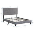 thumbnail image 3 of Tcbosik Full Size Bed Frame with Button Tufted Headboard, Upholstered Platform Bed, 500lbs Capacity, Wood Slat Support, Easy Assembly (Linen, Grey), 3 of 5