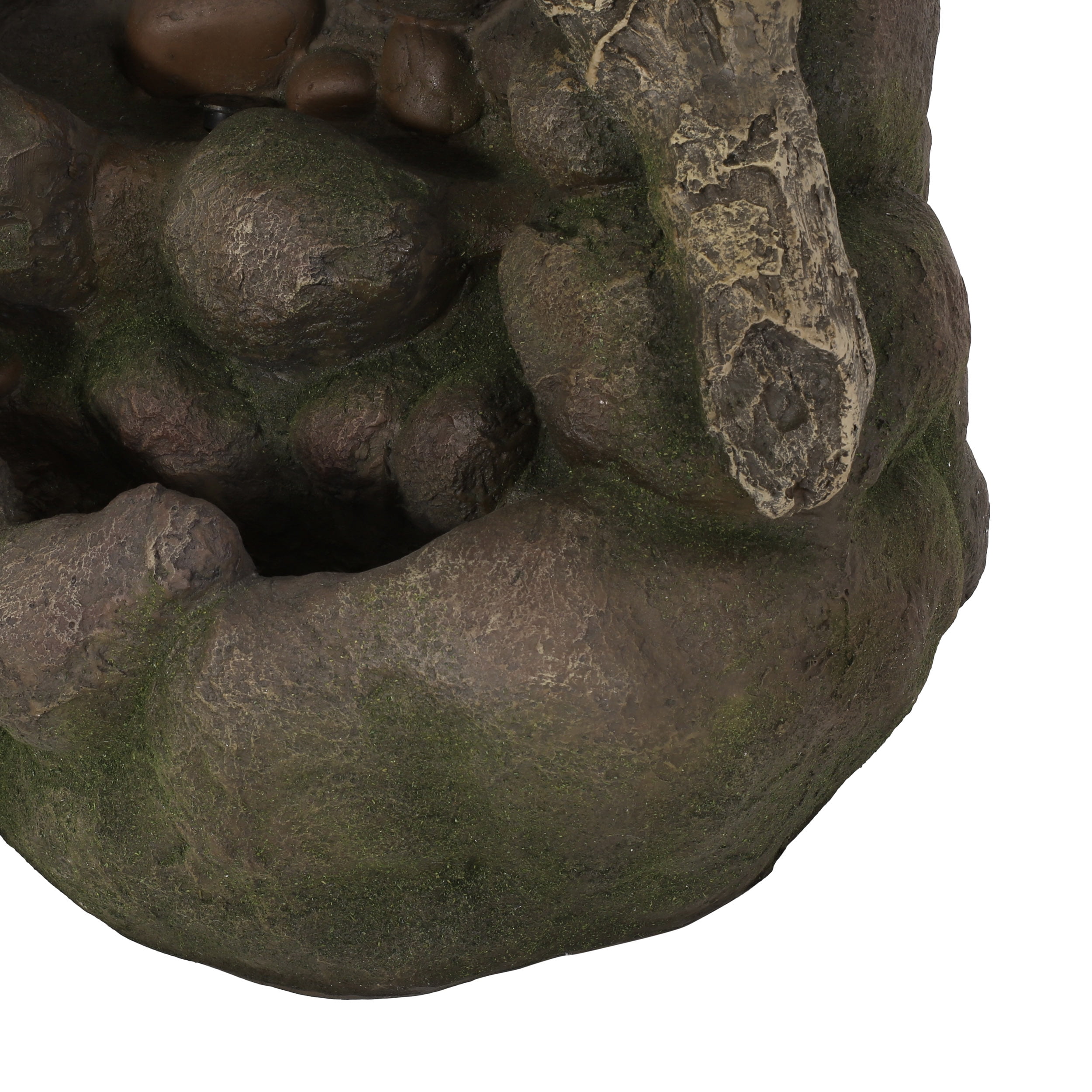 Adrian Outdoor Bear Family Fountain, Light Brown and Moss