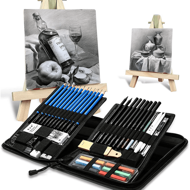 80-Pack Drawing and Art Supplies Kit - Colored Sketching Art Pencil Set  with