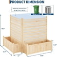 thumbnail image 2 of Bingirl 22x40 Inch Outdoor Privacy Fence Panels 2Panel Wood AC Unit Screen with Planter Box Wood Privacy Fence Panels for Outside Yard Fence for Air Conditioner Trash Can Pool Patio Backyard Decor, 2 of 7