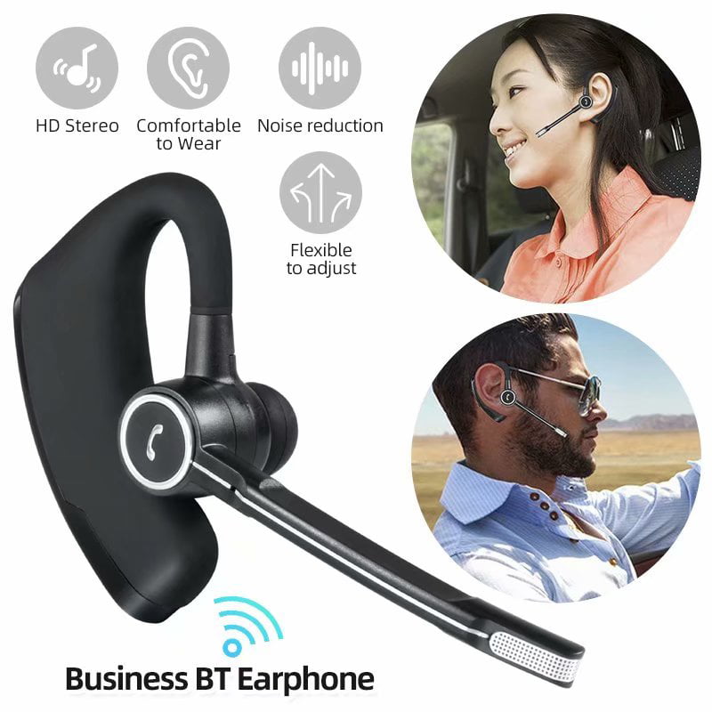 Business Bluetooth Earphone Wireless Headphone Earpiece Hands-Free Earbud with Microphone for Car / Truck Driver