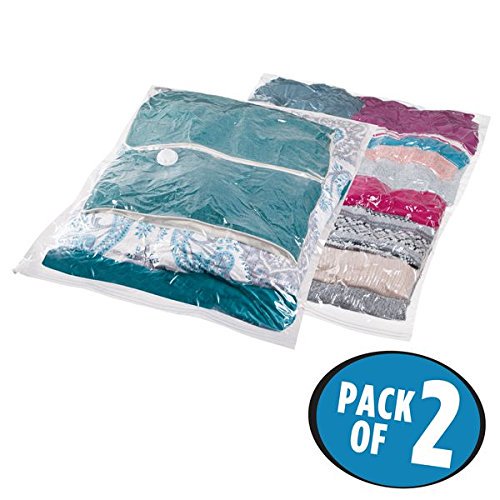 InterDesign Vacuum Storage Bags with Resealable Closure for Closets