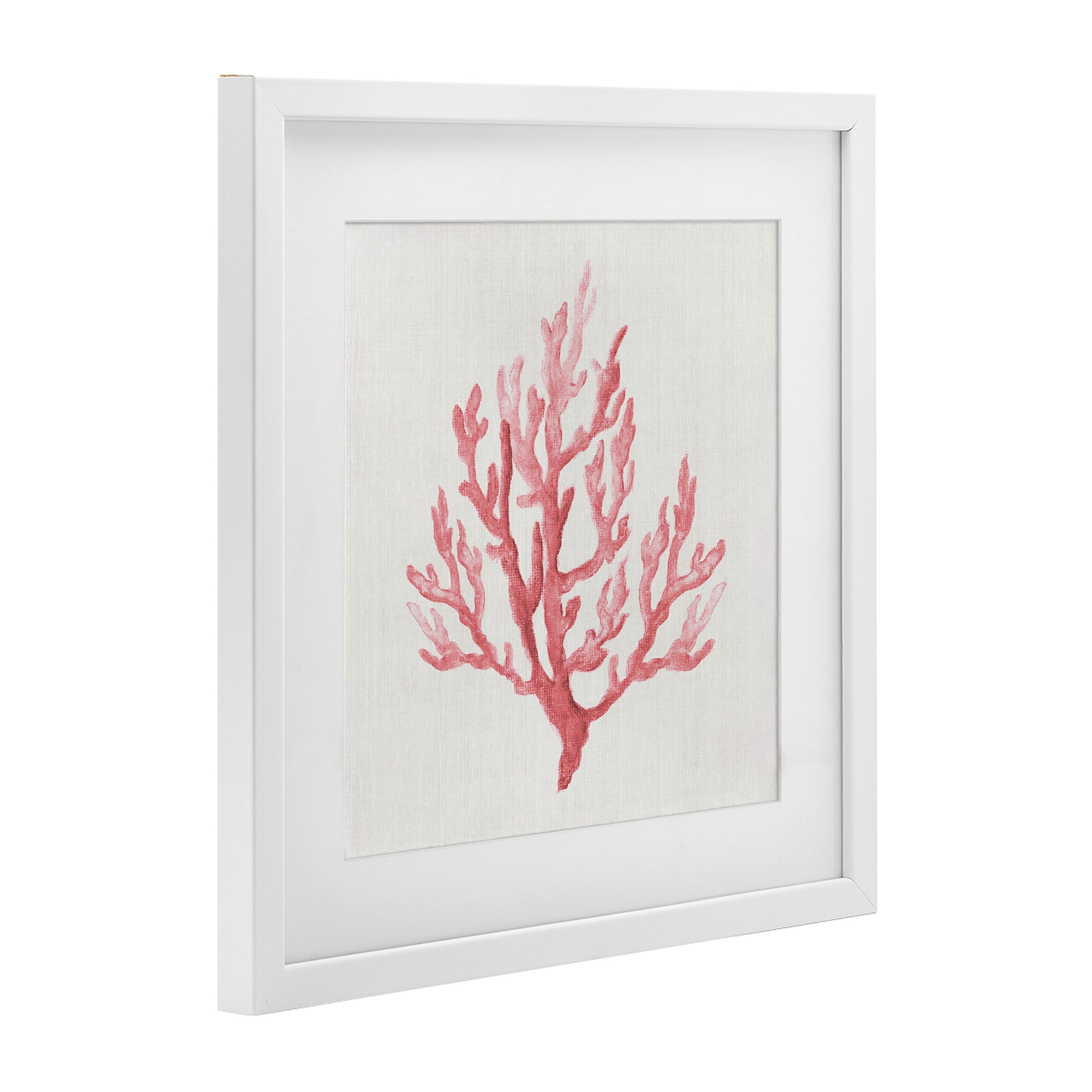 Stupell Industries Muted Pink Coral Branch White Framed Print Under Glass, design by Janet Tava