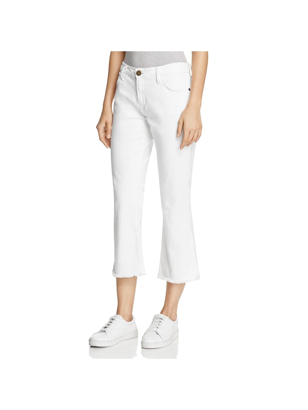 white pants with frayed hem