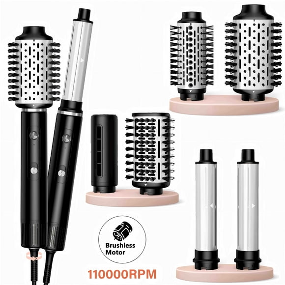 NICEBAY Brosse Sèche-Cheveux, Brosse à Air Chaud avec Moteur Sans Balais 110000RPM, Sèche-Cheveux 1300W, Plastique