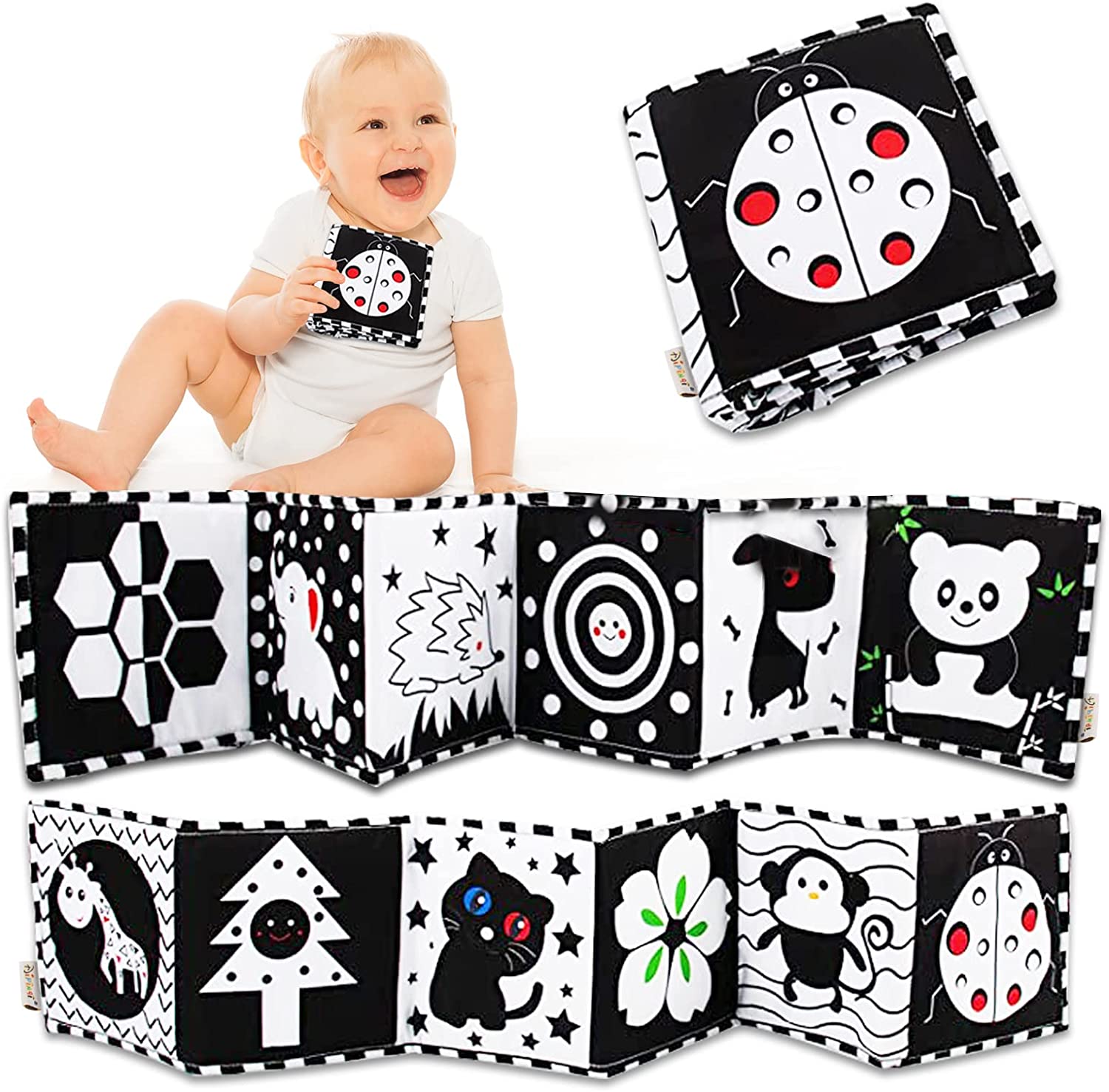 Black and White Baby Toys 03 Months, Baby Sensory Toys, High Contrast
