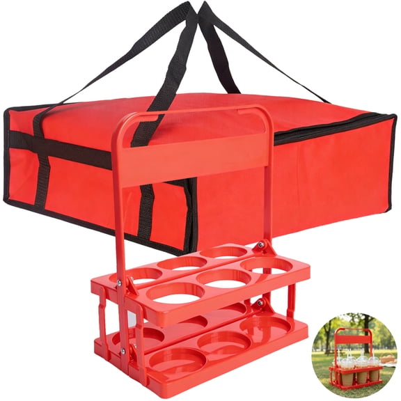 Insulated Pizza Bag, 20 in Thermal Delivery Bag with Foldable 6 Cup Drink Carrier, Large Capacity Thermal Pizza Tote for Takeout Catering Groceries Hot and Cold Transport