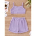 thumbnail image 4 of Suealasg Baby Girl Summer 2Pcs Outfits Set 3 6 9 12 18 24 Months Sleeveless Solid Color Cami Tops and Shorts Infant Girl Beach Party Clothes, 4 of 9