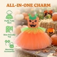 thumbnail image 5 of LIIPEE Girls Halloween Costumes Kids Pumpkin Graphic Princess Dresses Headband And Bag Dress Up Clothes,3-4 Years, 5 of 9