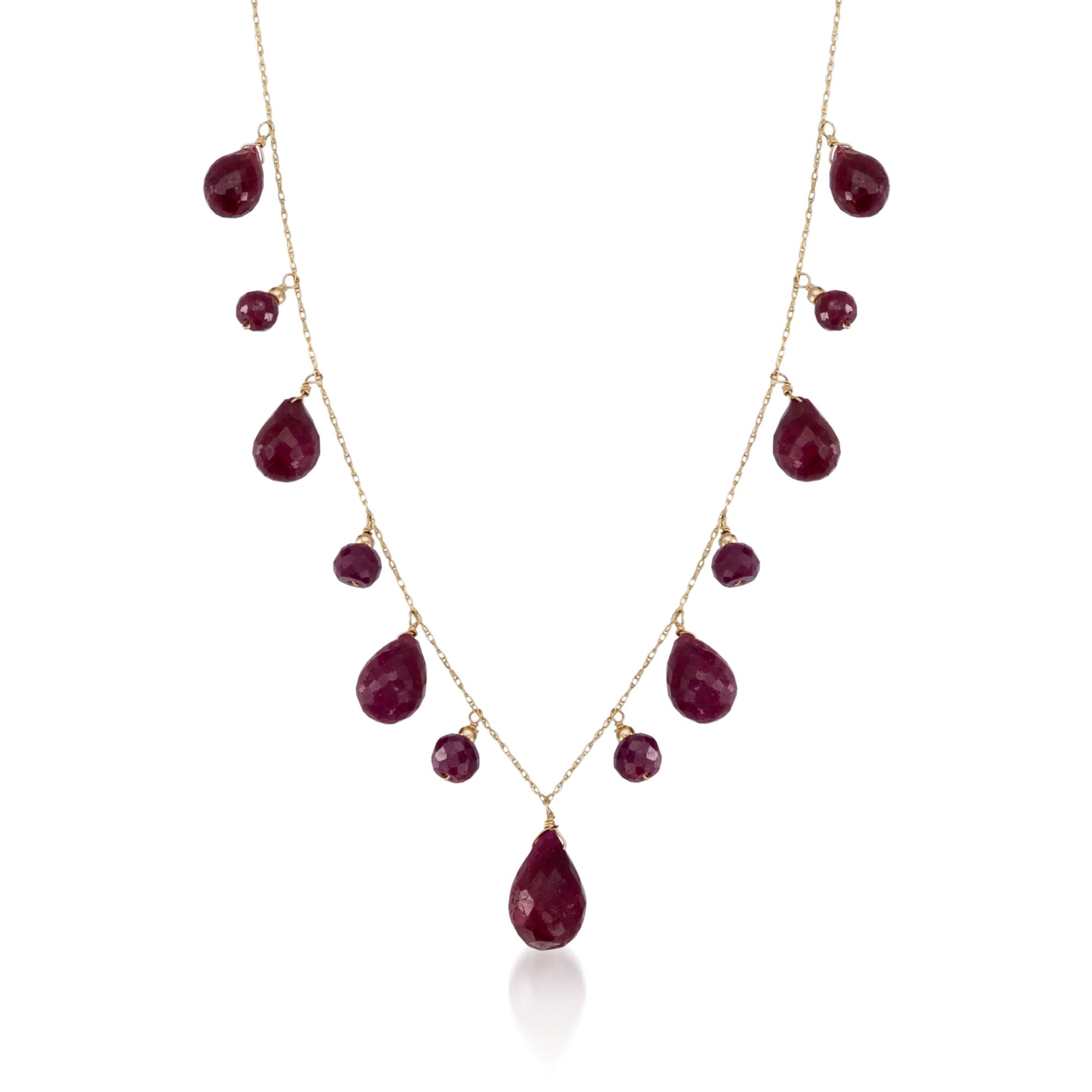 RossSimons RossSimons 34.15 ct. t.w. Ruby Drop Necklace in 14kt
