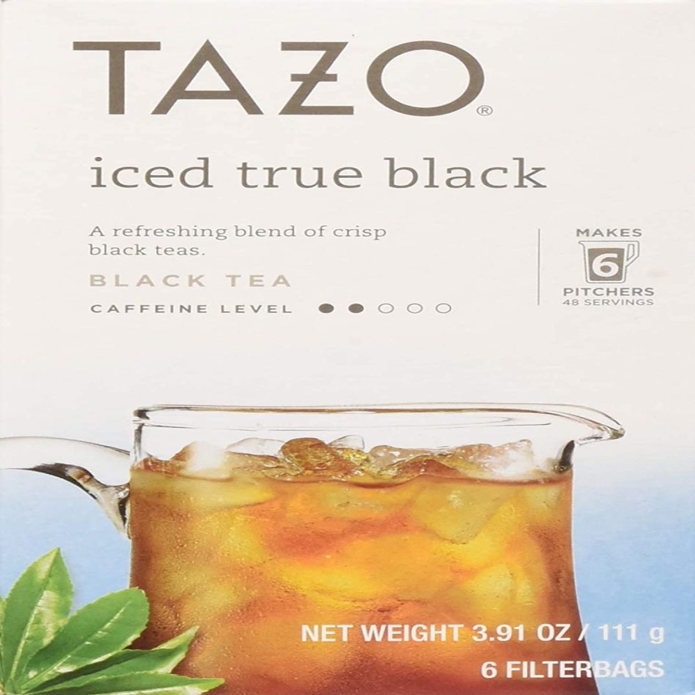 Tazo Tea Bag, Iced True Black, 6 ct, Pack of 4 (Packaging may vary