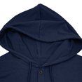thumbnail image 7 of Kalauyu Mens Hooded Henley Short Sleeve Cotton Blend Pullover Shirts Drawstring Hood with Button Up Casual Solid Color Summer Workout Tees, 7 of 7