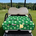 thumbnail image 3 of Xixirimido Golf Cart Seat Cover Quilted Golf Cart Seat Towel Blanket with 4 Pockets & Non Slip Backing Universal Fit for 2 Person Seats Carts, Daisy Golf Club Ball Green, 3 of 8