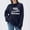 Navy, variant on Women's Funny Graphic Print Oversized Pullover - Knit Long Sleeve Shirt, Casual Comfy Loose Fit Sweater