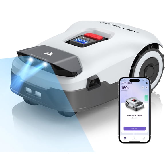 ANTHBOT Genie 600 Robot Lawn Mower, Full Band RTK 4-Eye Vision Robotic Lawn Mower for 0.2 Acres, Auto Mapping and Multi-Zone Management