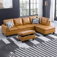 thumbnail image 5 of Star Home Living 3-Piece Faux Leather Right Facing Sectional in Rusty Orange, 5 of 5