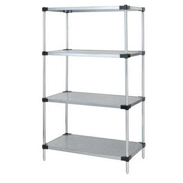 Quantum Storage WRS4-74-2424SS Unités de Départ Solides à 4 Étagères, Acier Inoxydable - 24 x 24 x 74 Po.