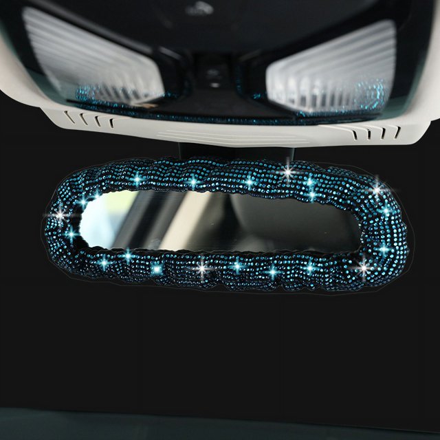 Cubierta de espejo retrovisor de coche con diamantes de imitación y incrustaciones de diamantes, cubierta interior de espejo retrovisor de coche de moda