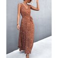 thumbnail image 1 of Belted Dress, Printed Dress Soft  For Daily Life Work For Dating Party Orange Red M, 1 of 6