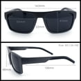 thumbnail image 3 of SA106 Wraparound Sport Sunglasses for Men UV400 Lightweight Rectangular Metalic Grey Frame - Black Lens, 3 of 6