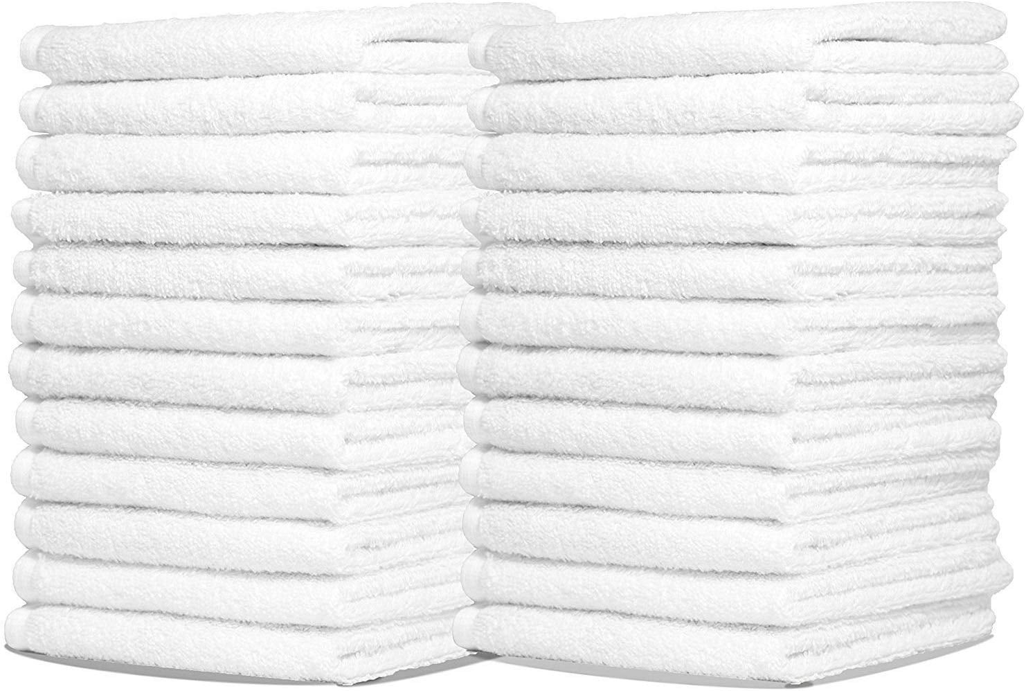 Living Fashions Bulk Spa White Washcloths Set of 25 Size 12” x 12