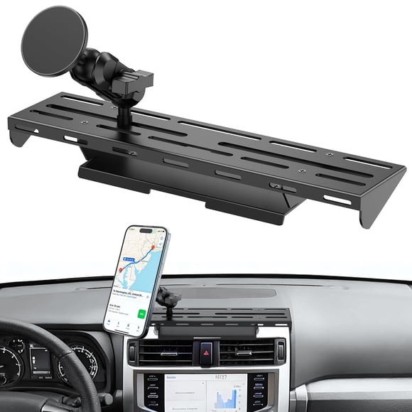 Surfcabin Support de Téléphone Magnétique Sans Perçage pour Tableau de Bord 4 Runner 2023 2022 2021 2020, Console Robuste en Métal