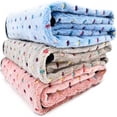 thumbnail image 6 of Pet Blanket Coral Fleece Flannel Blanket for Dogs and Cats ， Soft Cute Dot Pattern Pet Blanket Flannel Throw,Grey,S, 6 of 9