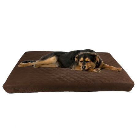 Waterproof Memory Foam Pet Bed- Indoor/Outdoor Dog Bed with Water Resistant Non Slip Bottom and Removeable Washable Cover 44 x 35 by PETMAKER -Brown