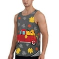 thumbnail image 2 of Pofeuu Red Pickup Truck With Pumpkins Print Men's Workout Tank Tops Sleeveless Muscle Gym Shirt Quick Dry-Small, 2 of 7