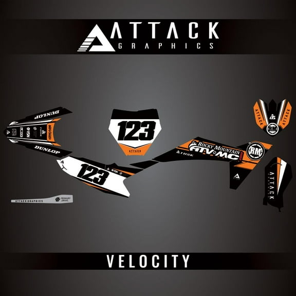 Attack Graphics Custom Velocity Complete Bike Graphics Kit for KTM 65 SX 2024