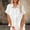 White, variant on Womens Casual V-Neck Linen Tunic Blouse, Button Down with Side Pockets, Empire Waist Roll Up Long Sleeve Curved Hem, Red, S-XXL,Size L
