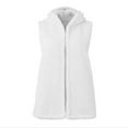 thumbnail image 4 of HAPIMO Womens Fall Fashion Fuzzy Fleece Vest Coat Casual Solid Open Front Outerwear Plush Comfy Warm Hoodie Jacket Coat With Pockets White XXL, 4 of 5