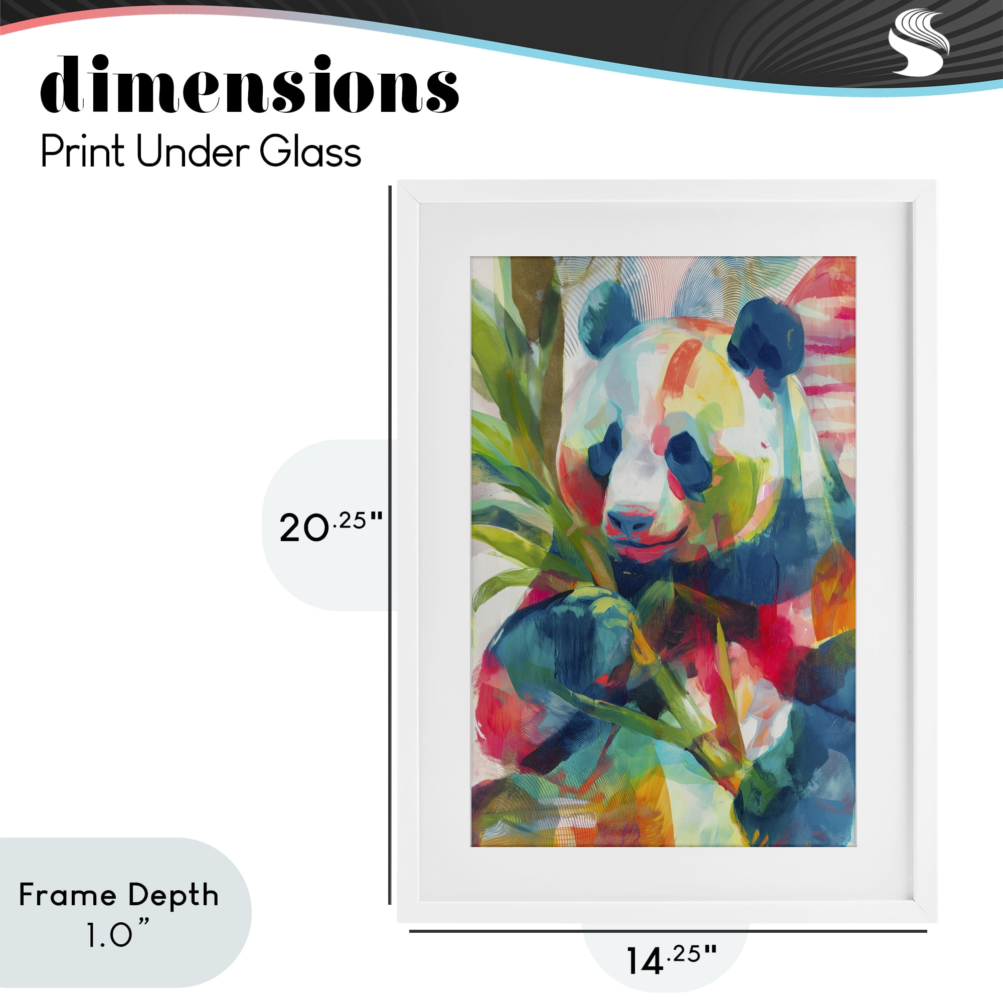 Stupell Industries Expressive Panda In Bloom White Framed Print Under Glass, design by Chromatic Storm Studio