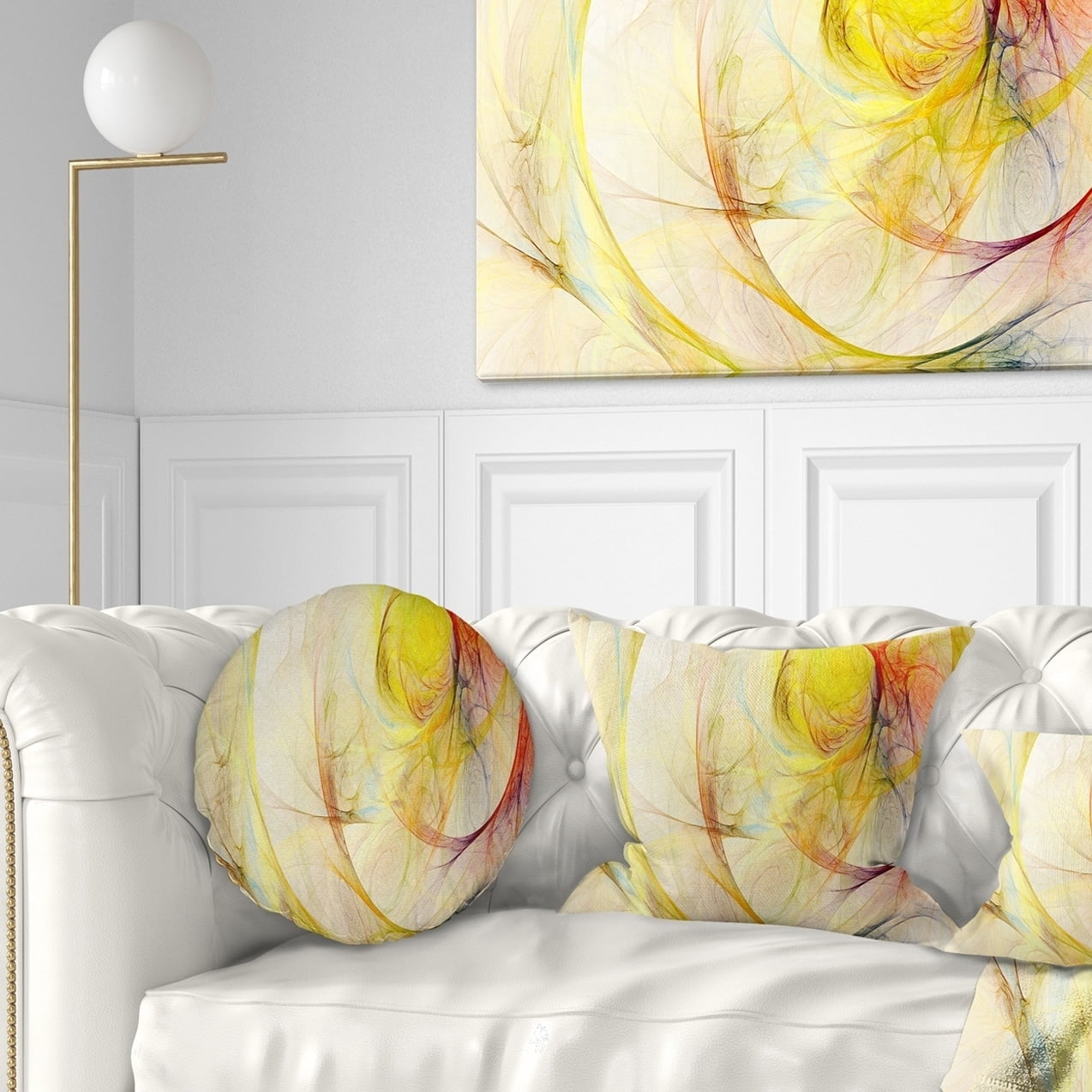 Design Art Designart Yellow Storm Sky Abstract Throw Pillow Walmart Com Walmart Com