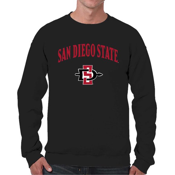 Campus Colors Chandail en Molleton Adulte Arc & Logo Style Doux Jour de Match Col Rond (San Diego State Aztecs - Noir, TG)
