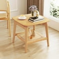 thumbnail image 4 of Costway 1 PCS Table d'Appoint de Sofa en Bambou avec Étagère de Rangement en Faux Rotin Table d'Extrémité Bohème Salon, 4 of 10