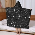 thumbnail image 5 of Black Star Moon Pattern Hooded Bath Towel，50"x30" for Ages 3 To 12 Kids, Quick Dry Lightweight Soft Microfiber Hood Beach Towel Cover Up for Kids, 5 of 7