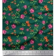 thumbnail image 1 of Soimoi Cotton Poplin Fabric Leaves & Floral Decor Fabric Printed Yard 56 Inch Wide, 1 of 5