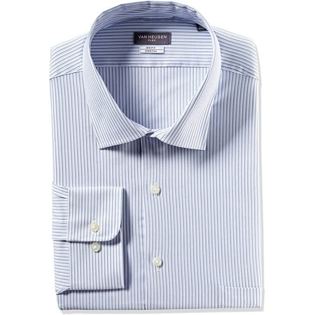 Van Heusen Men's Big FIT Dress Shirts Flex Collar Stretch Stripe, Blue ...