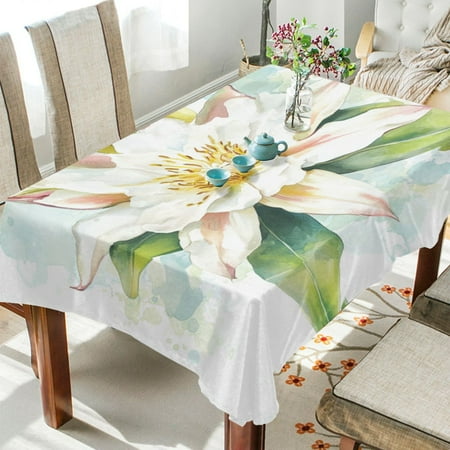 

WOBOGO Epiphyllum Oxypetalum Square Tablecloth 60×120in Polyester Fabric Tablecloth Washable Dust Resistant Wrinkle Resistant
