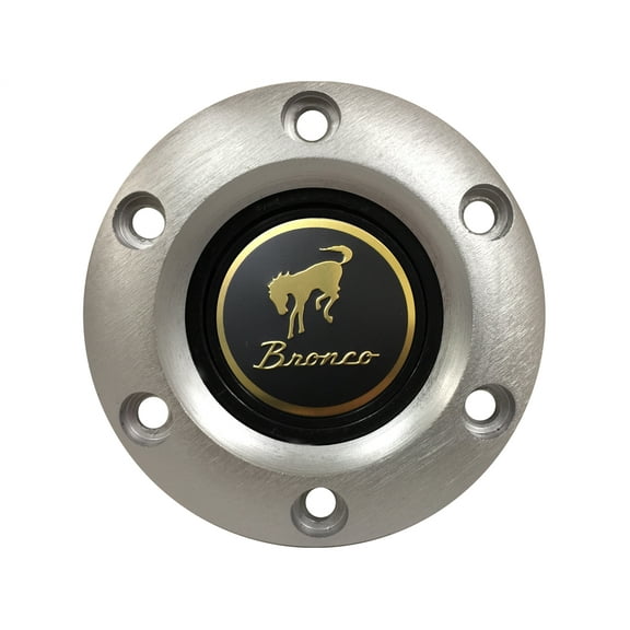 VSW 6-Bolt Brushed Horn Button with Ford Bronco Emblem STE1049BRU