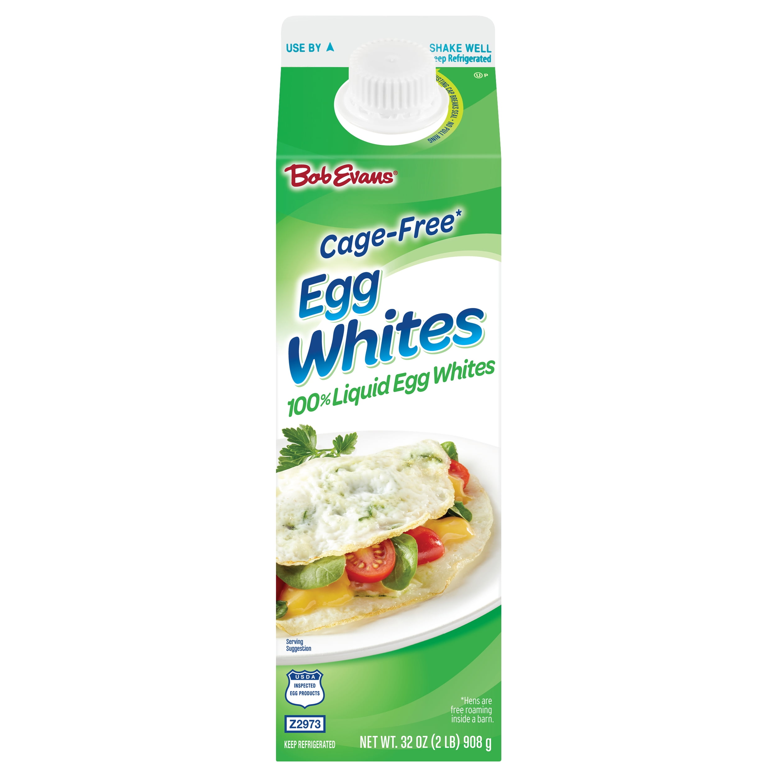 Bob Evans Cage Free Egg Whites, 100 Liquid Egg Whites Carton, 32 oz